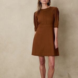 Banana Republic LINEN-BLEND MINI DRESS Size 12 Brown